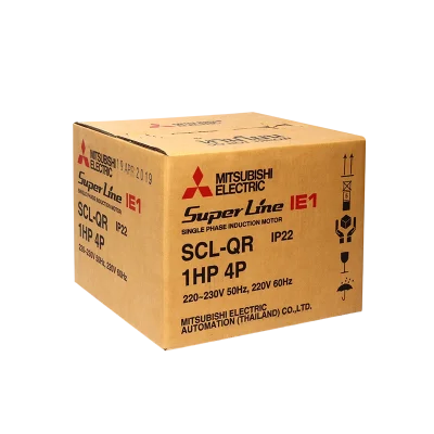 มอเตอร์มิตซูบิชิ MITSUBISHI รุ่น SCL-QR กำลัง 1 แรงม้า (0.75 กิโลวัตต์) 1 เฟส 220V 4P IP22