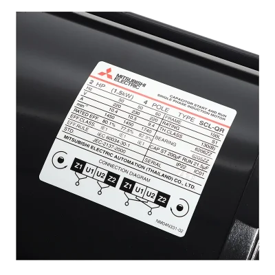 มอเตอร์มิตซูบิชิ MITSUBISHI รุ่น SCL-QR กำลัง 2 แรงม้า (1.5 กิโลวัตต์) 1 เฟส 220V 4P IP22