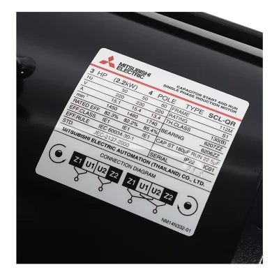 มอเตอร์มิตซูบิชิ MITSUBISHI รุ่น SCL-QR กำลัง 3 แรงม้า (2.2 กิโลวัตต์) 1 เฟส 220V 4P IP22