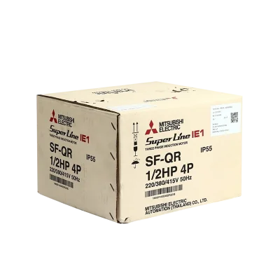 มอเตอร์มิตซูบิชิ MITSUBISHI รุ่น SF-QR กำลัง 1/2 แรงม้า (0.4 กิโลวัตต์) 3 เฟส 380V 4P IP55