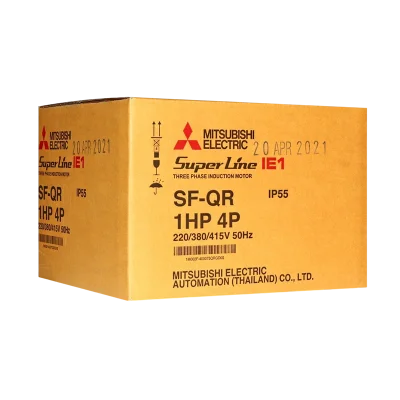 มอเตอร์มิตซูบิชิ MITSUBISHI รุ่น SF-QR กำลัง 1 แรงม้า (0.75 กิโลวัตต์) 3 เฟส 380V 4P IP55