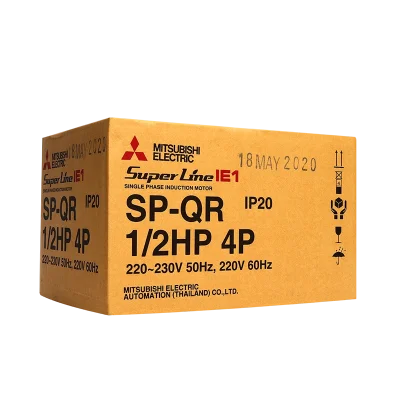 มอเตอร์มิตซูบิชิ MITSUBISHI รุ่น SP-QR กำลัง 1/2 แรงม้า (0.4 กิโลวัตต์) 1 เฟส 220V 4P IP20 