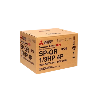 มอเตอร์มิตซูบิชิ MITSUBISHI รุ่น SP-QR กำลัง 1/3 แรงม้า (0.25 กิโลวัตต์) 1 เฟส 220V 4P IP20 