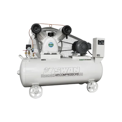 ปั๊มลมไร้น้ำมัน SWAN 3HP รุ่น SDU-203/155L ไฟฟ้า 380V ถังลม 155 ลิตร เหมาะสำหรับงานอุตสาหกรรมที่ต้องการลมสะอาด