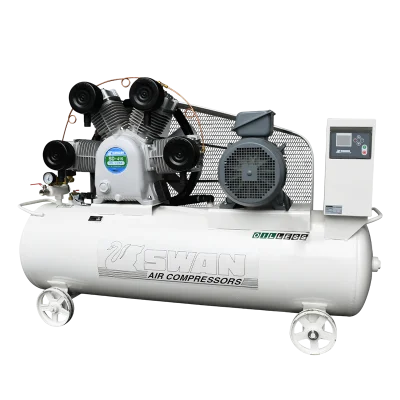 ปั๊มลมไร้น้ำมัน SWAN 15 แรงม้า รุ่น SDU-415 ไฟฟ้า 380V ถังลม 300 ลิตร เหมาะสำหรับงานอุตสาหกรรมที่ต้องการลมสะอาด