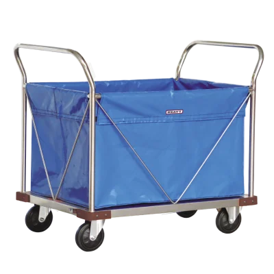 รถเข็นสแตนเลสแบบตะแกรงแฮนด์เอียง+ถุงคูนิล่อน