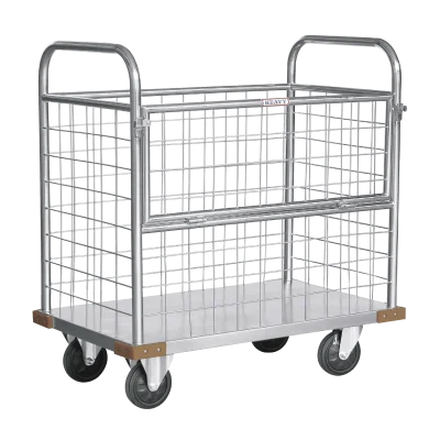 รถเข็นสเเตนเลสแบบตะแกรงแฮนด์ 2 ด้าน