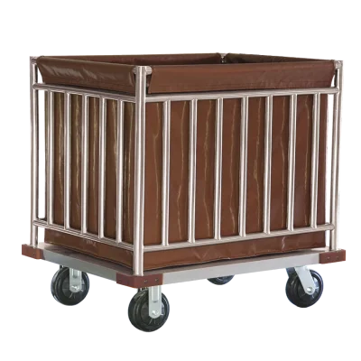 รถเข็นสเเตนเลสแบบคอกล้อมพร้อมถุงคูนิล่อน