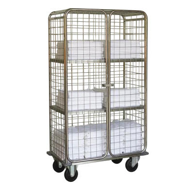 รถเข็นตะแกรงสแตนเลส 3 ชั้น แบบมีประตูเปิด-ปิด รถเข็นตะแกรงสแตนเลส 3 ชั้น แบบมีประตูเปิด-ปิด