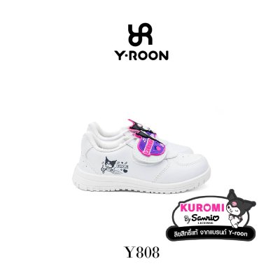 รองเท้านักเรียนหญิง Y-Roon X Kuromi ลิขสิทธิ์แท้ พื้นม่วง ลายคุโรมิ รุ่น Y808