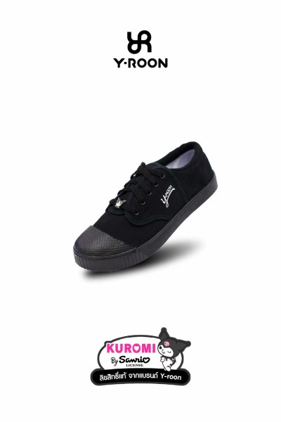 รองเท้าผ้าใบนักเรียน Y-ROON x KUROMI รุ่น 999 สีดำ
