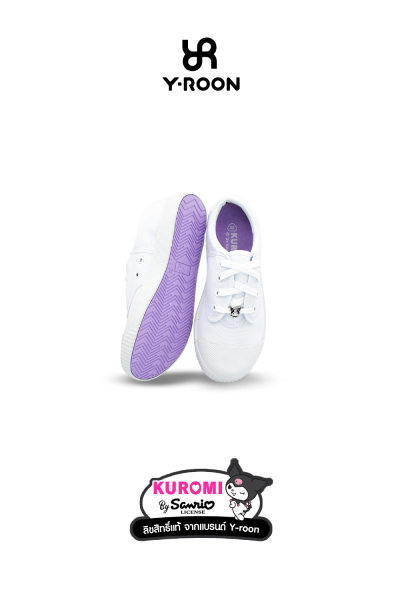 รองเท้าผ้าใบนักเรียน Y-ROON x KUROMI รุ่น 999 สีขาว