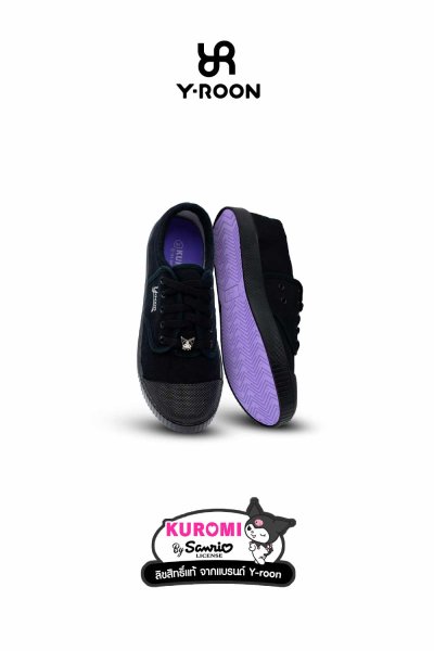 รองเท้าผ้าใบนักเรียน Y-ROON x KUROMI รุ่น 999 สีดำ