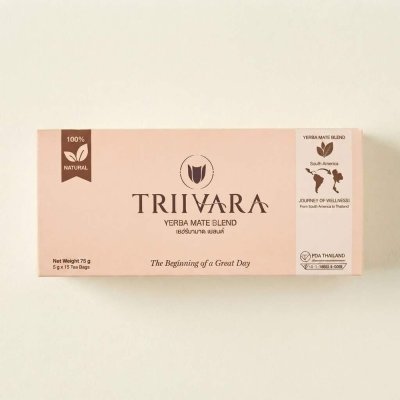 <img alt="TRIIVARA Yerba Mate Blend ชาสมุนไพรเยอร์บามาเต้ผสมสมุนไพรไทย บรรจุซองพรีเมียม ">