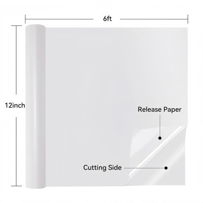 ไวนิลกาวถาวร HTVRONT รุ่น Permanent Vinyl Roll Matte White