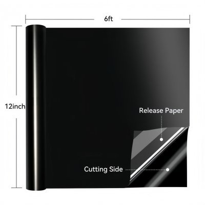 ไวนิลกาวถาวร HTVRONT รุ่น Permanent Vinyl Roll Matte Black