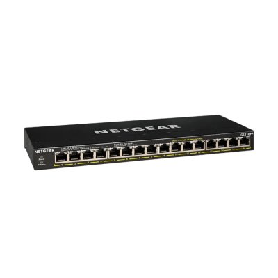 GS316P : 16-Port Gigabit Ethernet Unmanaged PoE+ Essentials Switch (115W)