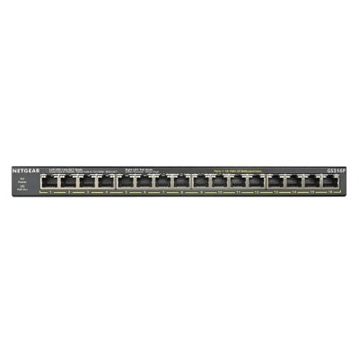 GS316P : 16-Port Gigabit Ethernet Unmanaged PoE+ Essentials Switch (115W)