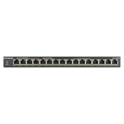 GS316PP : 16 x 10/100/1000Mbps Ports (Auto Uplink)16 x 802.3af PoE Ports16 x 802.3at PoE+ Ports