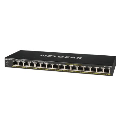 GS316PP : 16 x 10/100/1000Mbps Ports (Auto Uplink)16 x 802.3af PoE Ports16 x 802.3at PoE+ Ports