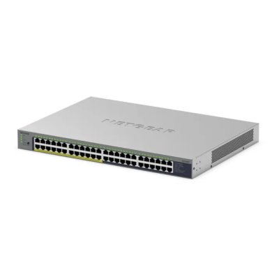 GS748PP : 48 x Gigabit Ethernet ports with 24 ports of PoE+Plug and play switch, no management requiredEnergy Efficient Ethernet for maximum power savingsDynamic fans for quiet operationRackmount or desktop
