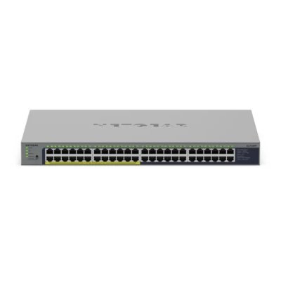 GS748PP : 48 x Gigabit Ethernet ports with 24 ports of PoE+Plug and play switch, no management requiredEnergy Efficient Ethernet for maximum power savingsDynamic fans for quiet operationRackmount or desktop