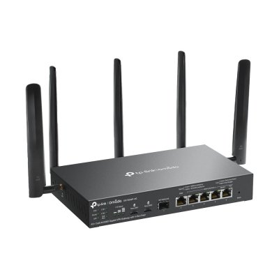 ER706W-4G : Omada 4G+ Cat6 AX3000 Gigabit VPN Router 4G+ Cat6 up to 300 Mbps 3 Gbps Wi-Fi 6 Speeds with HE160 1× Gigabit WAN Port, 5× Gigabit WAN/LAN Ports 5× High-Gain Detachable Antennas Centralized Management