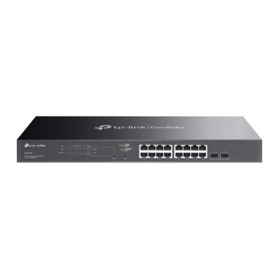 SG2218P : Omada 18-Port Gigabit Smart Switch with 16-Port PoE+ Centralized Cloud Management 16× Gigabit PoE+ Ports 2× Gigabit SFP Slots 150 W Total PoE Budget