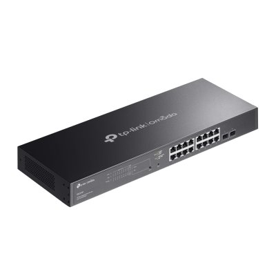 SG2218P : Omada 18-Port Gigabit Smart Switch with 16-Port PoE+ Centralized Cloud Management 16× Gigabit PoE+ Ports 2× Gigabit SFP Slots 150 W Total PoE Budget