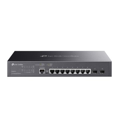 SG3210: Omada 8-Port Gigabit L2+ Managed Switch with 2 SFP Slots Centralized Cloud Management 8× Gigabit RJ45 Ports 2× Gigabit SFP Slots