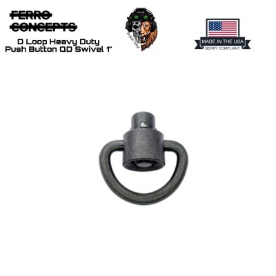 Ferro​ Concepts D Loop Heavy Duty Push Button QD Swivel 1"