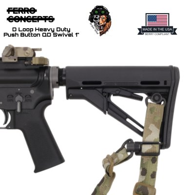Ferro​ Concepts D Loop Heavy Duty Push Button QD Swivel 1"