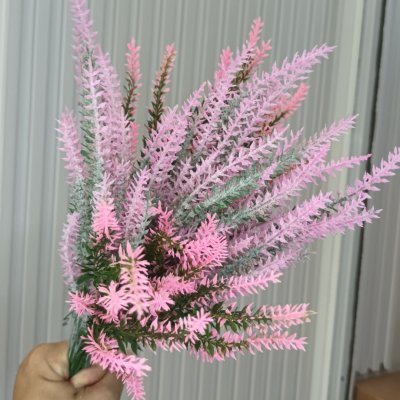 ช่อดอกลาเวนเดอร์ปลอมดอกไม้ประดิษฐ์5ต้น Artificial lavender flower bouquet, 5 stems.