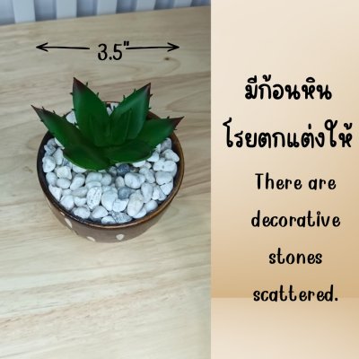 แคคตัสปลอมต้นไม้ประดิษฐ์ในกระถางเซรามิก Artificial cactus in a ceramic pot.