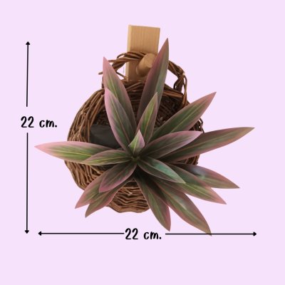 ต้นไม้ปลอมประดิษฐ์ใบสวยตะกร้าสาน Artificial plant in woven basket