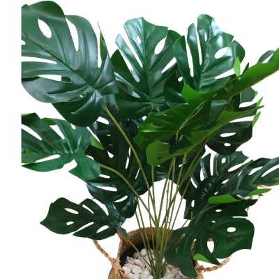 ต้นมอนสเตอร่าปลอมขนาดใหญ่เหมือนจริง Artificial / Fake Monstera plantket, wooden stand