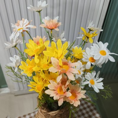 ดอกเดซี่ก้านยาวดอกไม้ปลอมดอกไม้ประดิษฐ์ Artificial daisy flowers