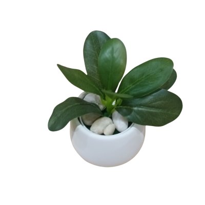 ต้นไม้ปลอมขนาดเล็กกับกระถางดินเผาทางนมวัว 4 นิ้ว Small artificial plant