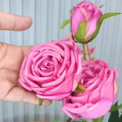 ดอกกุหลาบปลอมดอกไม้ประดิษฐ์ดอกใหญ่สวยเหมือนจริงก้านยาว61ซม.Artificial large rose flower