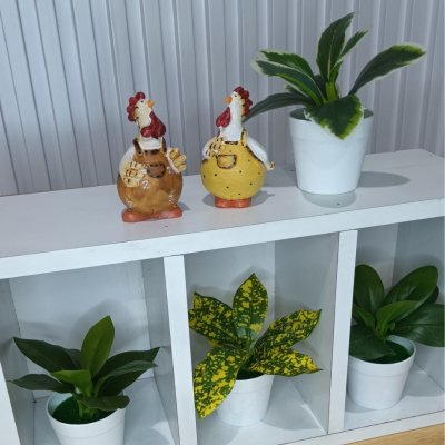 ต้นไม้ปลอมขนาดเล็กกระถางพลาสติกสีขาว 3 นิ้ว Small artificial plant