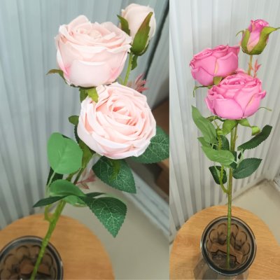 ดอกกุหลาบปลอมดอกไม้ประดิษฐ์ดอกใหญ่สวยเหมือนจริงก้านยาว61ซม.Artificial large rose flower