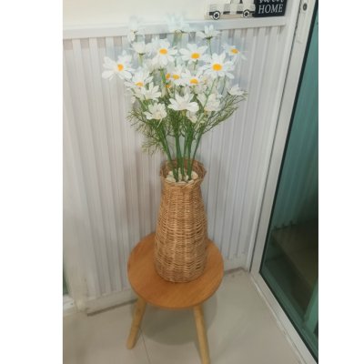 ดอกเดซี่ก้านปลอมดอกไม้ประดิษฐ์ 10 กิ่งต่อช่อ แจกันหวายทรงสูง Artificial daisy flowers