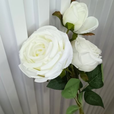 ดอกกุหลาบปลอมดอกไม้ประดิษฐ์ดอกใหญ่สวยเหมือนจริงก้านยาว61ซม.Artificial large rose flower