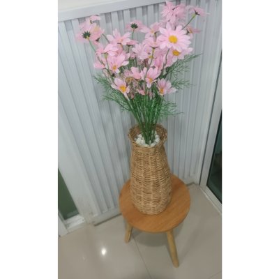 ดอกเดซี่ก้านปลอมดอกไม้ประดิษฐ์ 10 กิ่งต่อช่อ แจกันหวายทรงสูง Artificial daisy flowers