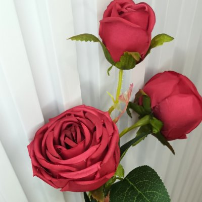 ดอกกุหลาบปลอมดอกไม้ประดิษฐ์ดอกใหญ่สวยเหมือนจริงก้านยาว61ซม.Artificial large rose flower