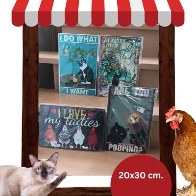 ป้ายสังกะสีวินเทจ 4 ลายสุดน่ารัก Cute Vintage Tin/Metal Signs