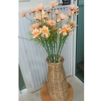 ดอกเดซี่ก้านปลอมดอกไม้ประดิษฐ์ 10 กิ่งต่อช่อ แจกันหวายทรงสูง Artificial daisy flowers
