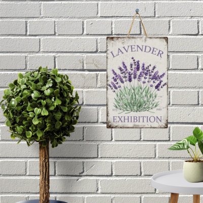 ป้ายสังกะสีวินเทจลายดอกไม้ 6 ลาย Vintage Metal Sign with Floral Design 6 Patterns