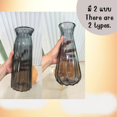 แจกันแก้วทรงสูงสำหรับดอกไม้ปลอมประดิษฐ์ Tall glass vase