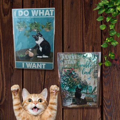 ป้ายสังกะสีวินเทจ 4 ลายสุดน่ารัก Cute Vintage Tin/Metal Signs